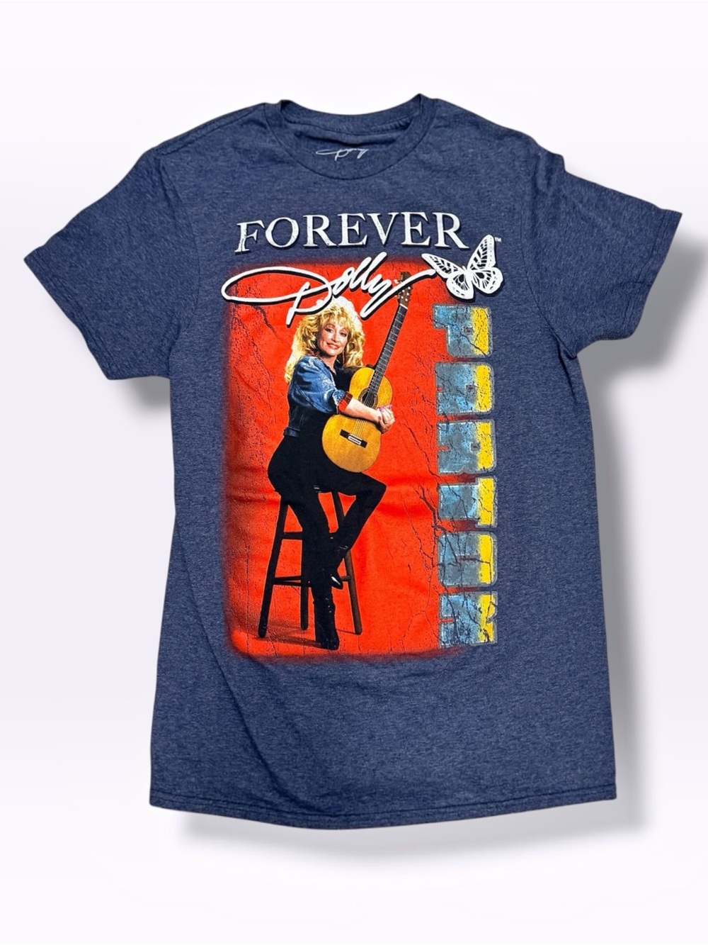 Dolly Parton Forever Dolly Graphic Women’s T Shirt Blue Country Music Tee Size S